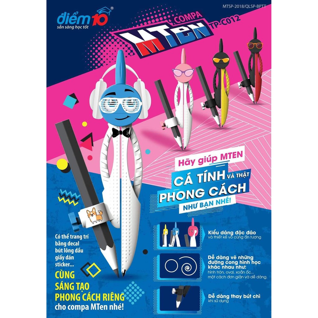 Compa MTEN Điểm 10 TP-C012 (Vỉ 1 Cái)  đa dạng mẫu mã chất lượng sản phẩm đảm bảo và cam kết hàng đúng như mô tả