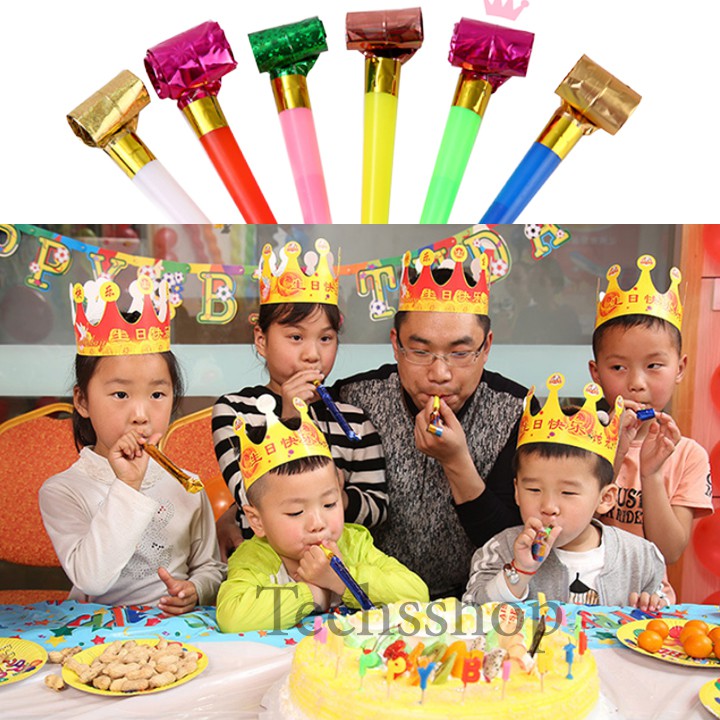 Kèn thổi mừng sinh nhật - phụ kiện trang trí - happy birthday - combo 3 cái