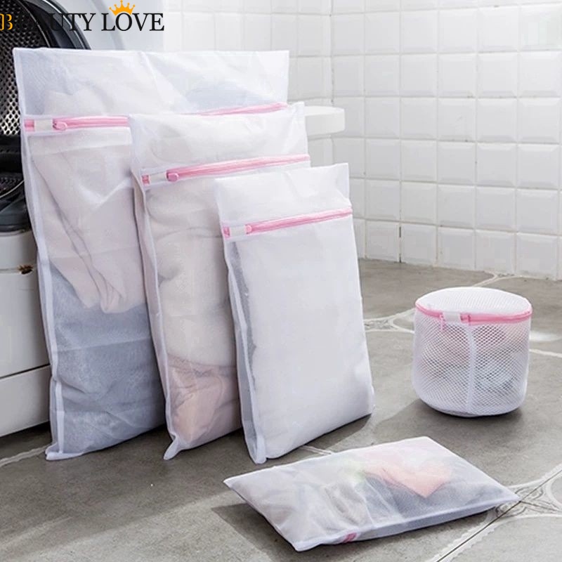 Túi Lưới Giặt Đồ Lót / Vớ Có Khóa Kéo Có Thể Gấp Gọn Tiện Dụng