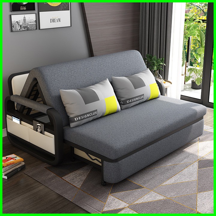 Giường thông minh gấp gọn thành ghế, Ghế sofa đa chức năng không có hộc đựng đồ[ Tặng kèm 2 gối ]. KT: 1m3 x 1m9