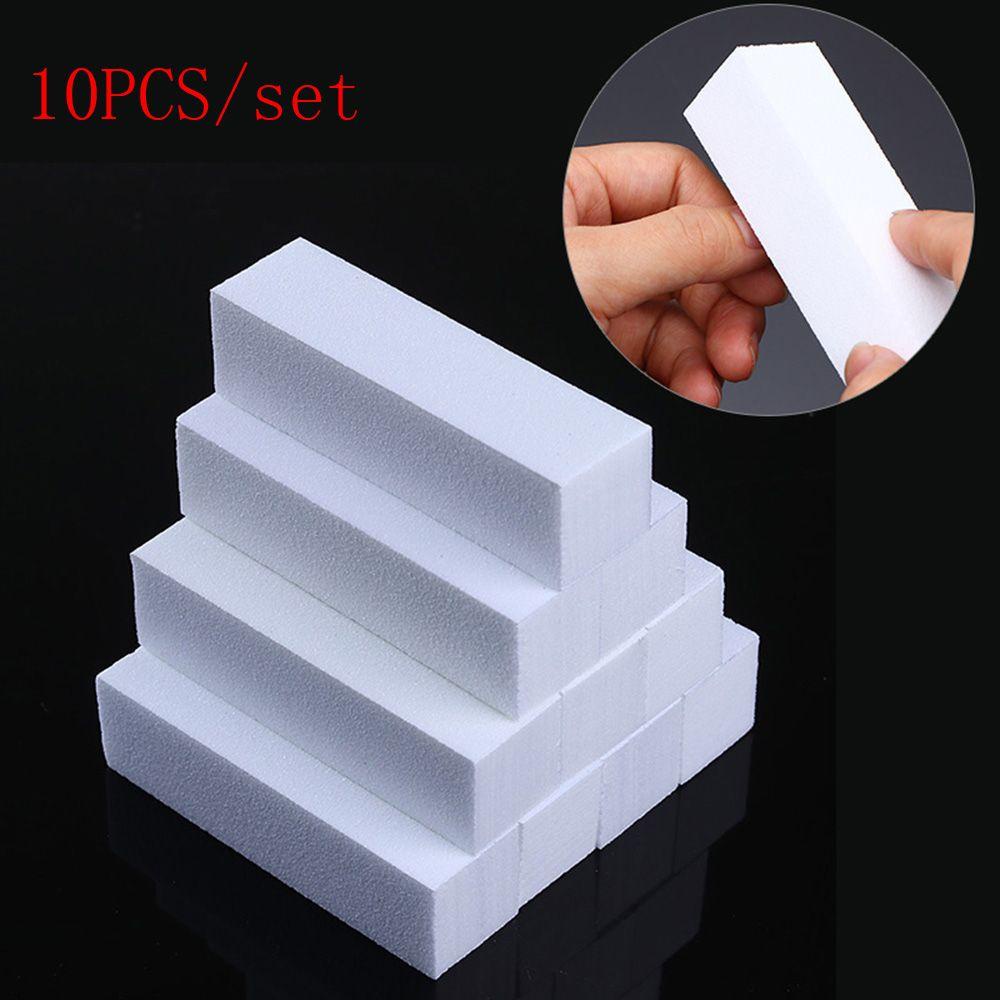 Bộ 10 Khối Đánh Bóng Móng Tay Màu Trắng