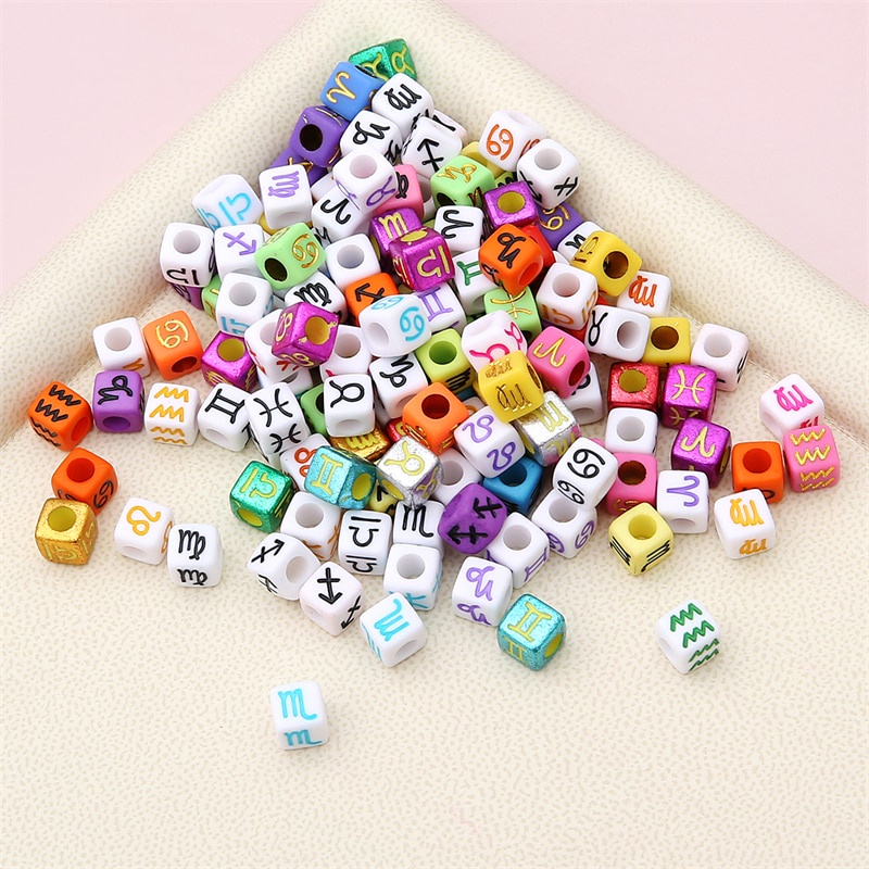 BEADIA Hạt Vuông Bằng Acrylic Làm Vòng Tay Trang Sức DIY 7x7mm 50 Cái