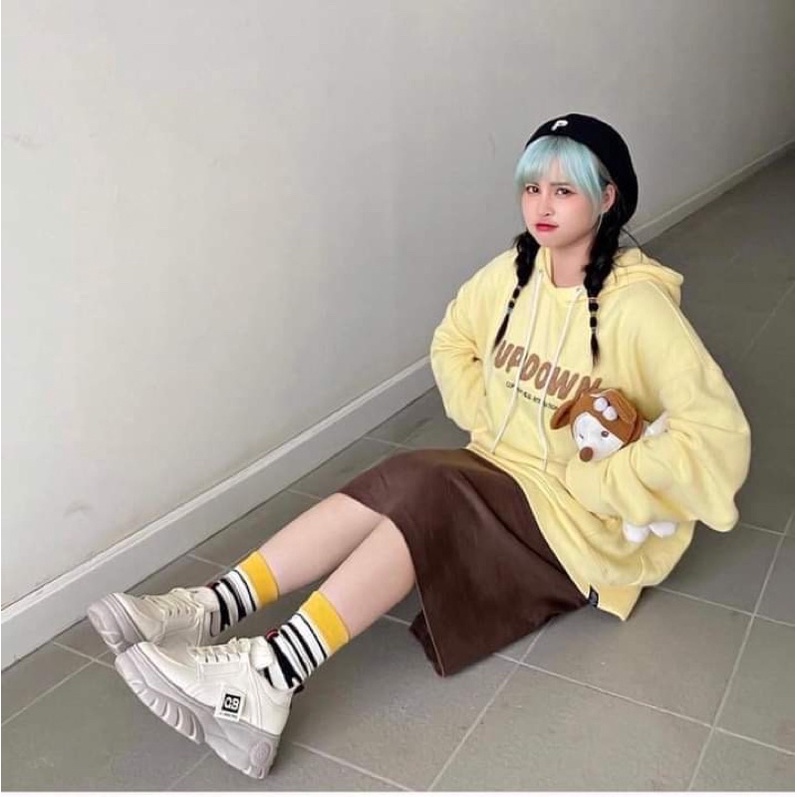 Áo Hoodie UPDOWN Form Rộng Tay Bồng, Áo Nỉ Unisex
