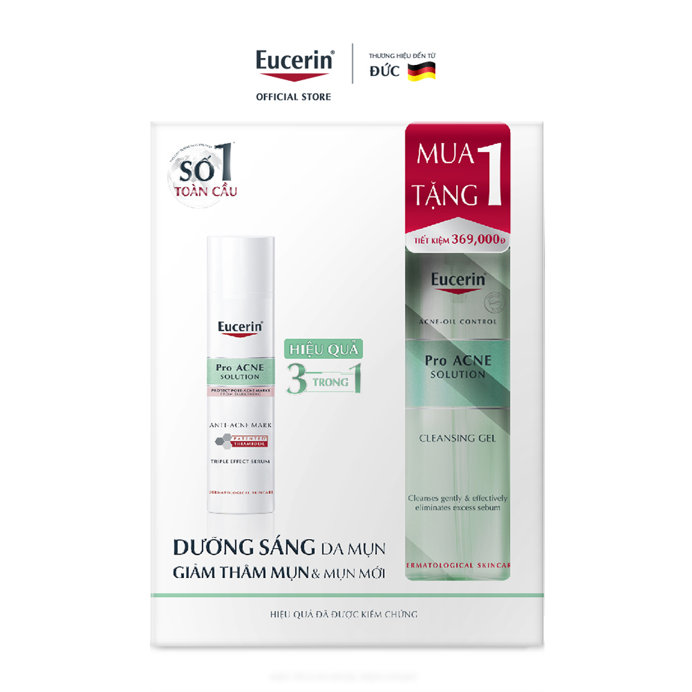 Tinh chất giảm thâm mụn & dưỡng sáng da Eucerin Pro Acne Triple Effect Serum 40ml