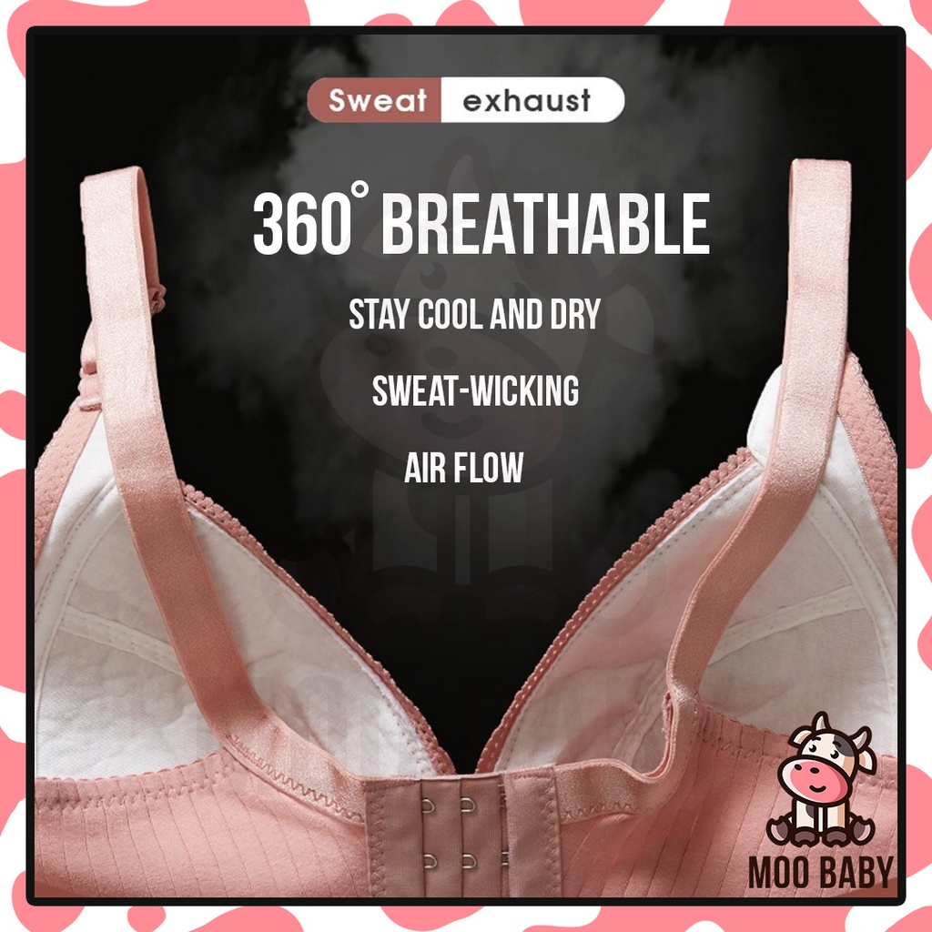 Áo Ngực Cotton Không Đường May Thoáng Khí Hỗ Trợ Mẹ Chăm Sóc Bé