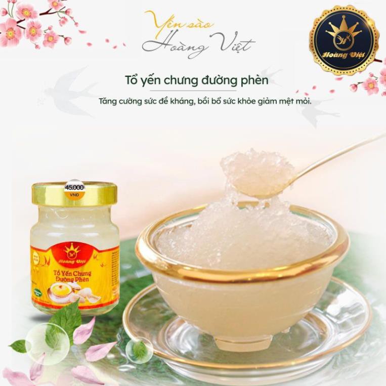 MUA 10 TẶNG THÊM 1 HŨ (30% yến tươi) Yến Sào Hoàng Việt vị đường phèn