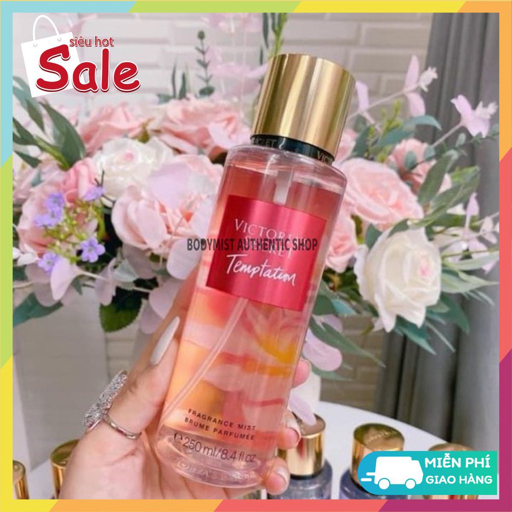 Xịt thơm Body Mist Victoria's Secret - TEMPTATION  _ [𝑩𝒐𝒅𝒚𝒎𝒊𝒔𝒕 𝑨𝒖𝒕𝒉𝒆𝒏𝒕𝒊𝒄] | Thế Giới Skin Care