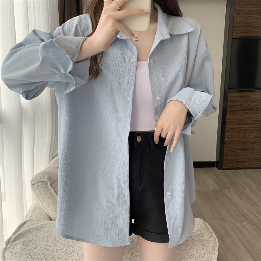 Áo Sơ Mi Trắng Tay Dài Phong Cách Pháp Thời Trang Mùa Xuân Cho Nữ
