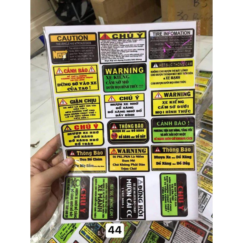 Sticker cảnh báo
