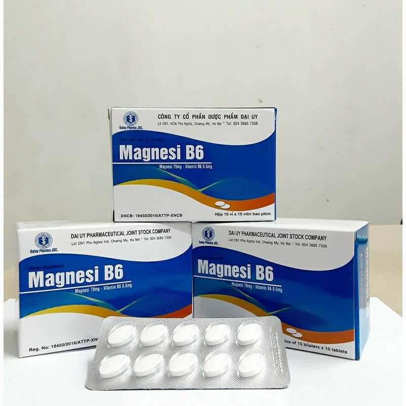 MAGNESI B6⚡Cam Kết Chính Hãng ⚡Hộp 100 viên