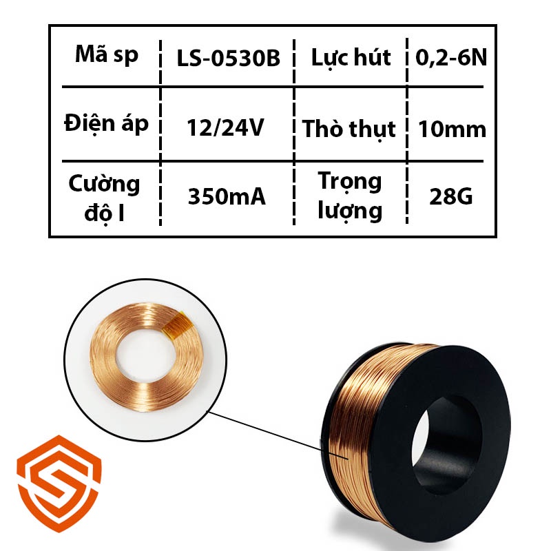 Khóa cửa nam châm điện LS-0530B 12V 24V