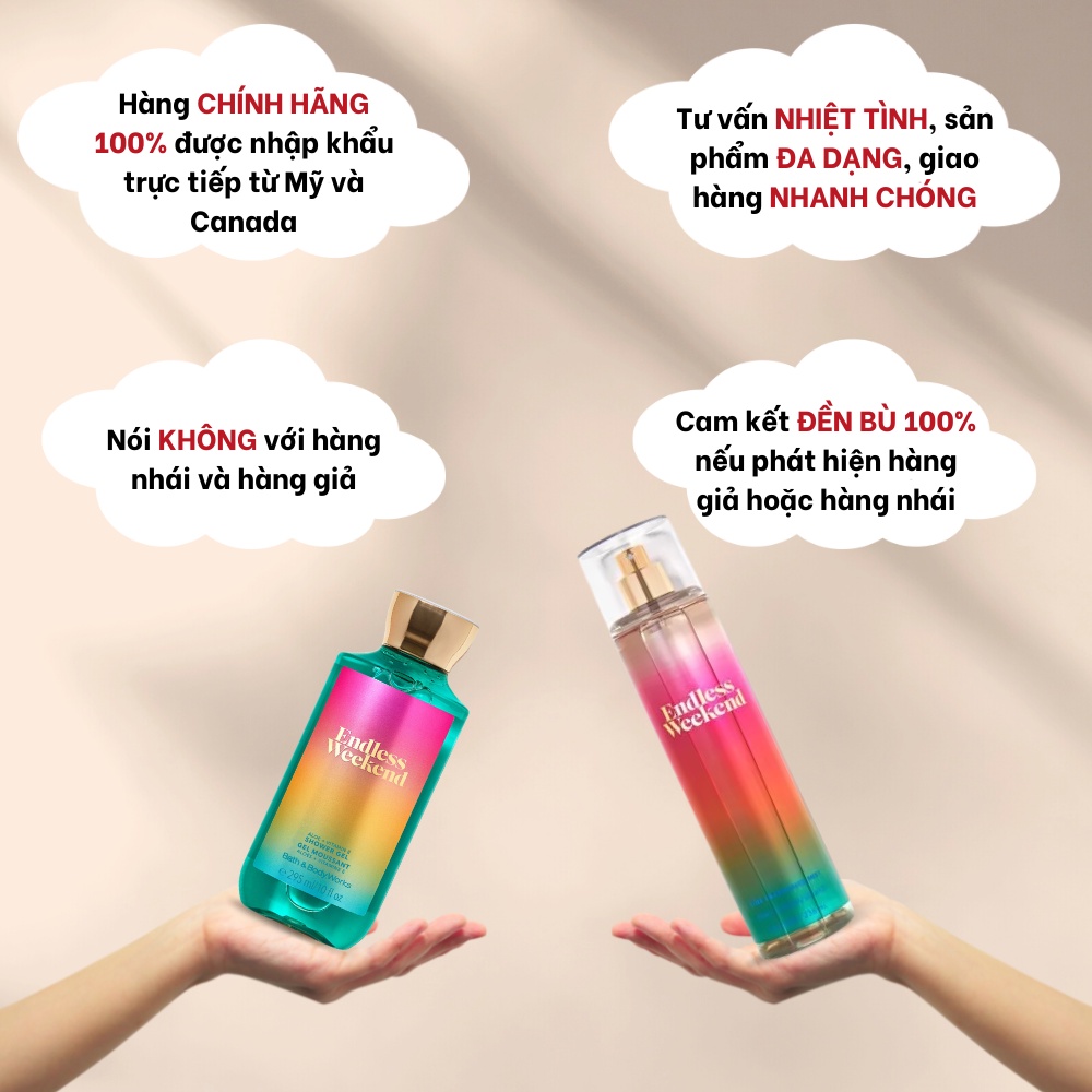 Bộ sản phẩm chăm sóc cơ thể Endless Weekend của Bath and Body Works