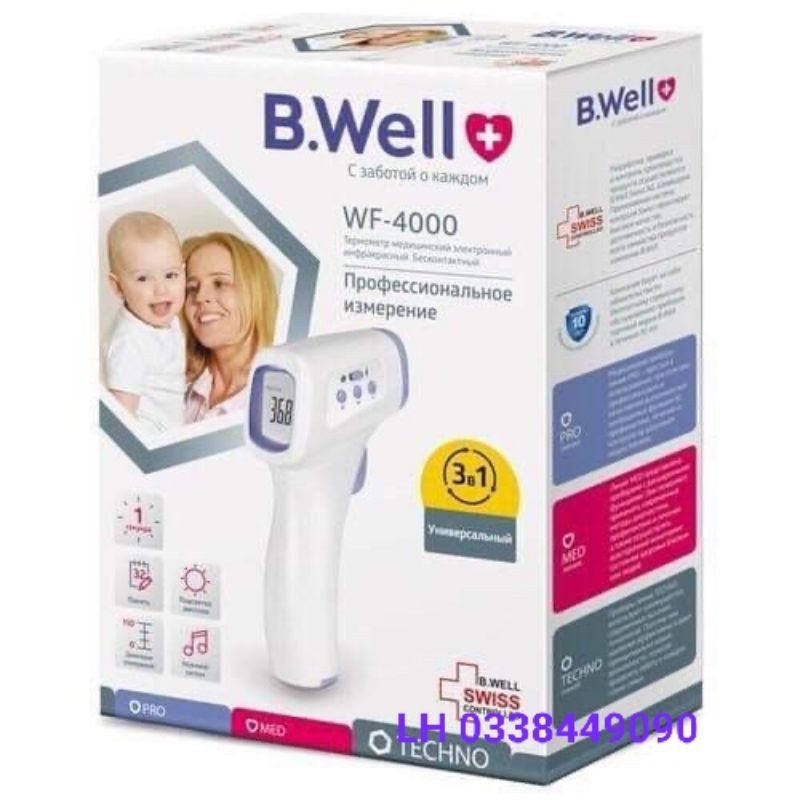 Nhiệt kế đo trán hãng Bwell Thụy Sĩ WF -4000 (chính hãng bảo hành 2năm)