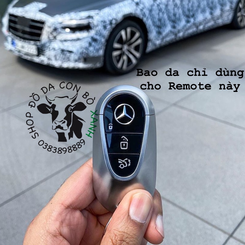 Bao da chìa khoá Mec S-Class W223 (dòng mới 2022), bao da chìa khoá Mercedes handmade da thật 003