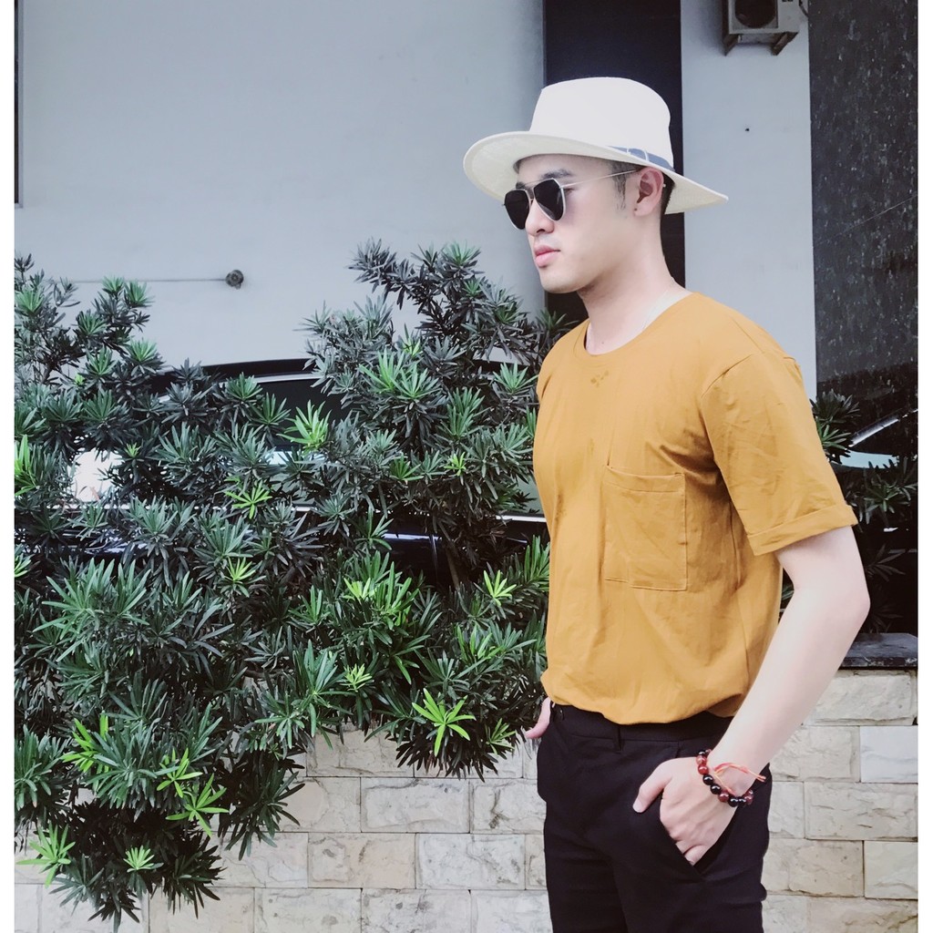 Áo thun nam màu cam đất