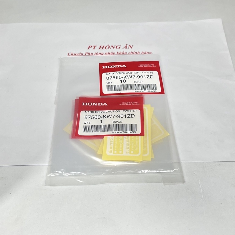 Bộ tem thông số WAVE 125I  Tem bợ cổ trắng nhập khẩu chính hãng HONDA - PT HỒNG ÂN