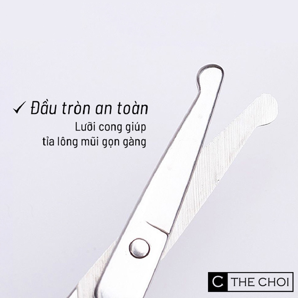 Kéo Cắt Tỉa Lông Mũi Đầu Tròn An Toàn TMR, Thép Không Gỉ Cao Cấp, Thiết Kế Nhỏ - Gọn - Nhẹ - An toàn