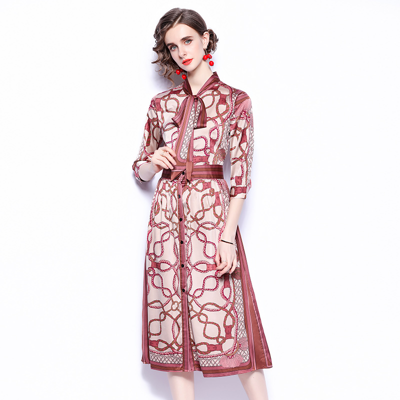 Đầm Ngắn Tay In Họa Tiết Xinh Xắn Dành Cho Nữ