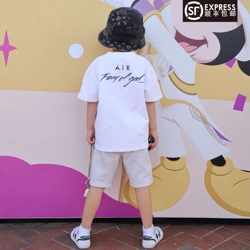 Áo thun tay lỡ cho bé và gia đình  Fear of god Air ,áo phông nam nữ unisex, Samyy_vn