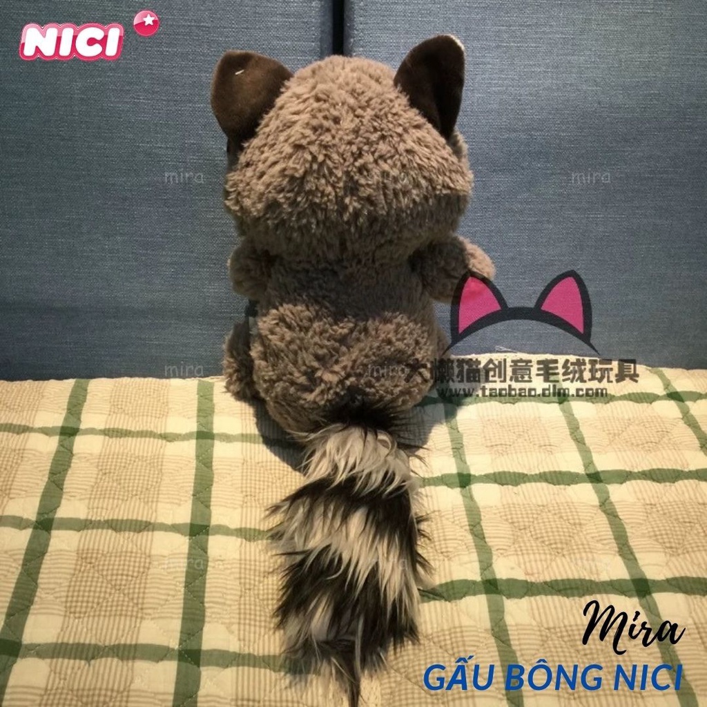 Gấu Bông Gấu Mèo Hãng Nici, Búp Bê Thú Nhồi Bông Thương hiệu NICI Quà Sinh Nhật MIRA-GB28015
