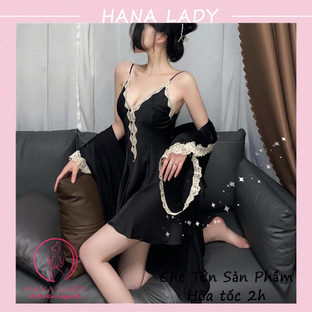 Váy ngủ 2 dây kèm choàng lụa sexy quyến rũ VN463