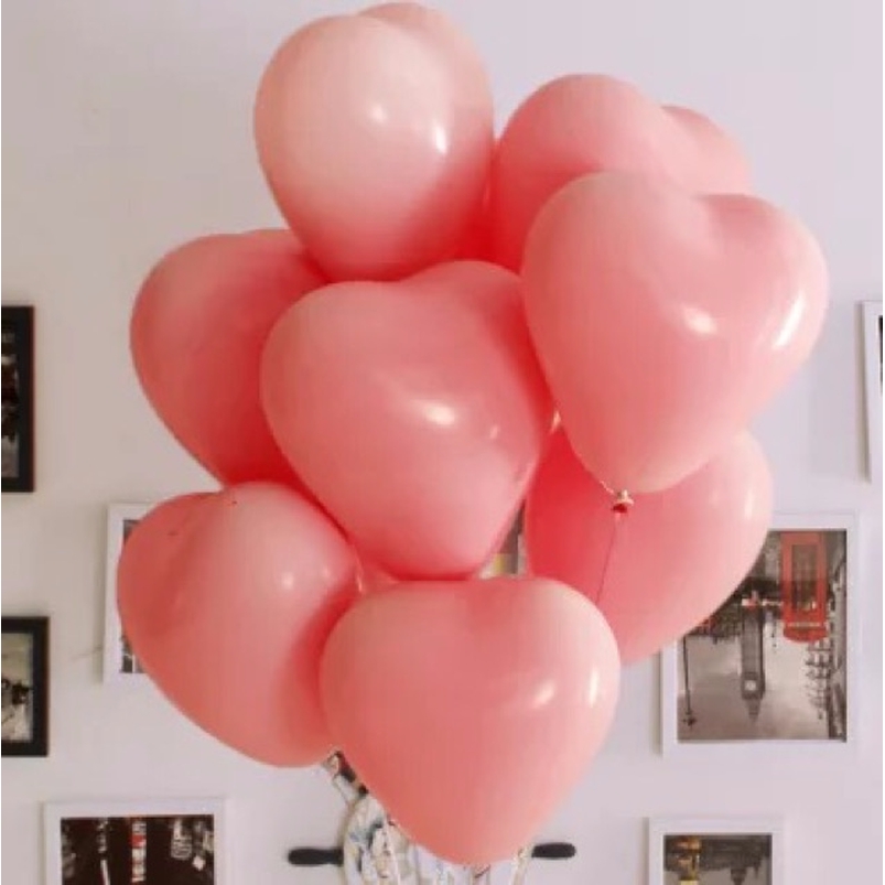 Set 100 Bong Bóng Trái Tim 10inch 2.2g Màu Sắc Macaron Dùng Để Trang Trí Tiệc Cưới Tiện Dụng