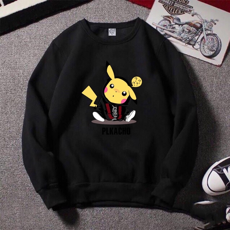Áo sweater nỉ unisex IN PLIKACHO cực đẹp nhiều màu thời trang BB HOODIE