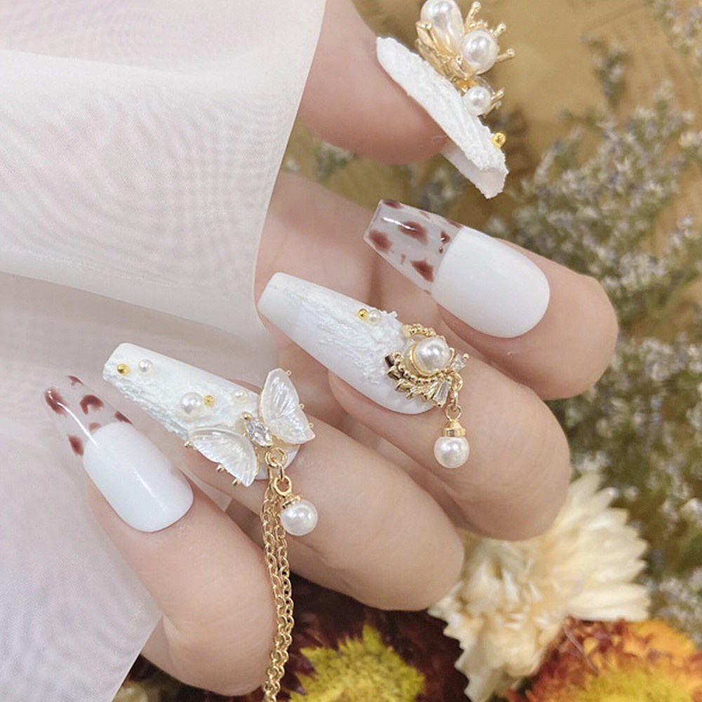 Đá đính zircon trang trí móng tay hình chú gấu lấp lánh sang trọng xinh xắn DIY