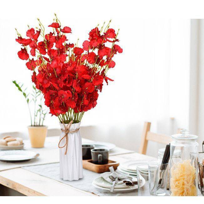 Hoa giả nhảy lanamic xe nhựa bó hoa phòng khách trang trí phòng máy tính để bàn bàn cà phê