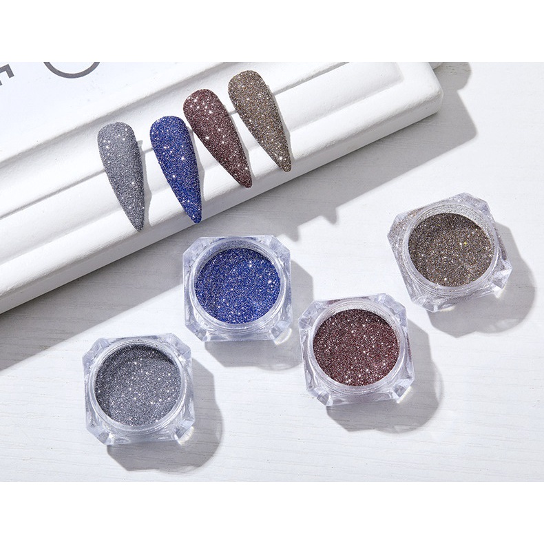Set nhũ flash hạt mịn 8 màu chuyên dùng làm nail