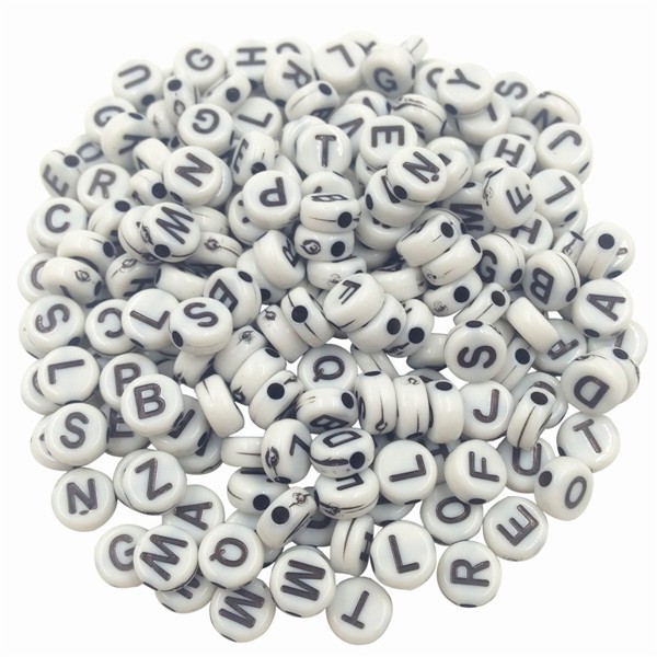 Set 100 hạt xỏ bằng acrylic làm trang sức DIY phối hoạ tiết hình chữ cái | BigBuy360 - bigbuy360.vn
