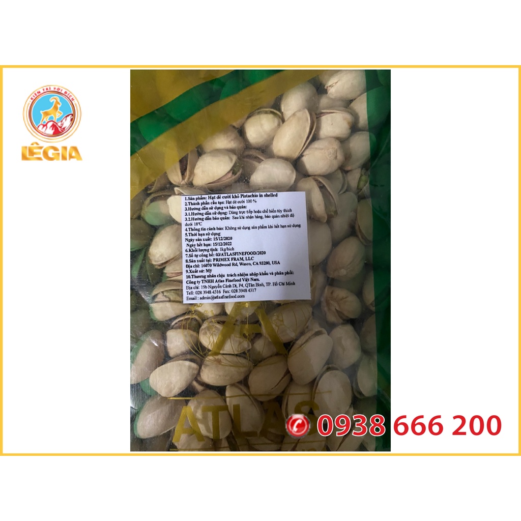 HẠT DẺ CƯỜI KHÔ Cao Cấp Nhập Khẩu PISTACHIO 1KG