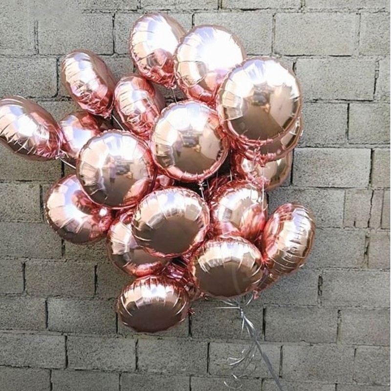 Bong bóng lá nhôm hình trái tim/ ngôi sao/ tròn 18 inch trang trí tiệc sinh nhật