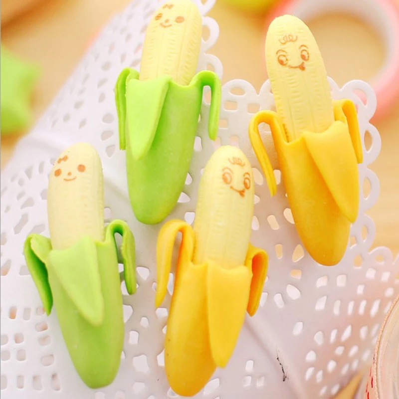 2 Gôm Bút Chì Hình Quả Chuối Dễ Thương