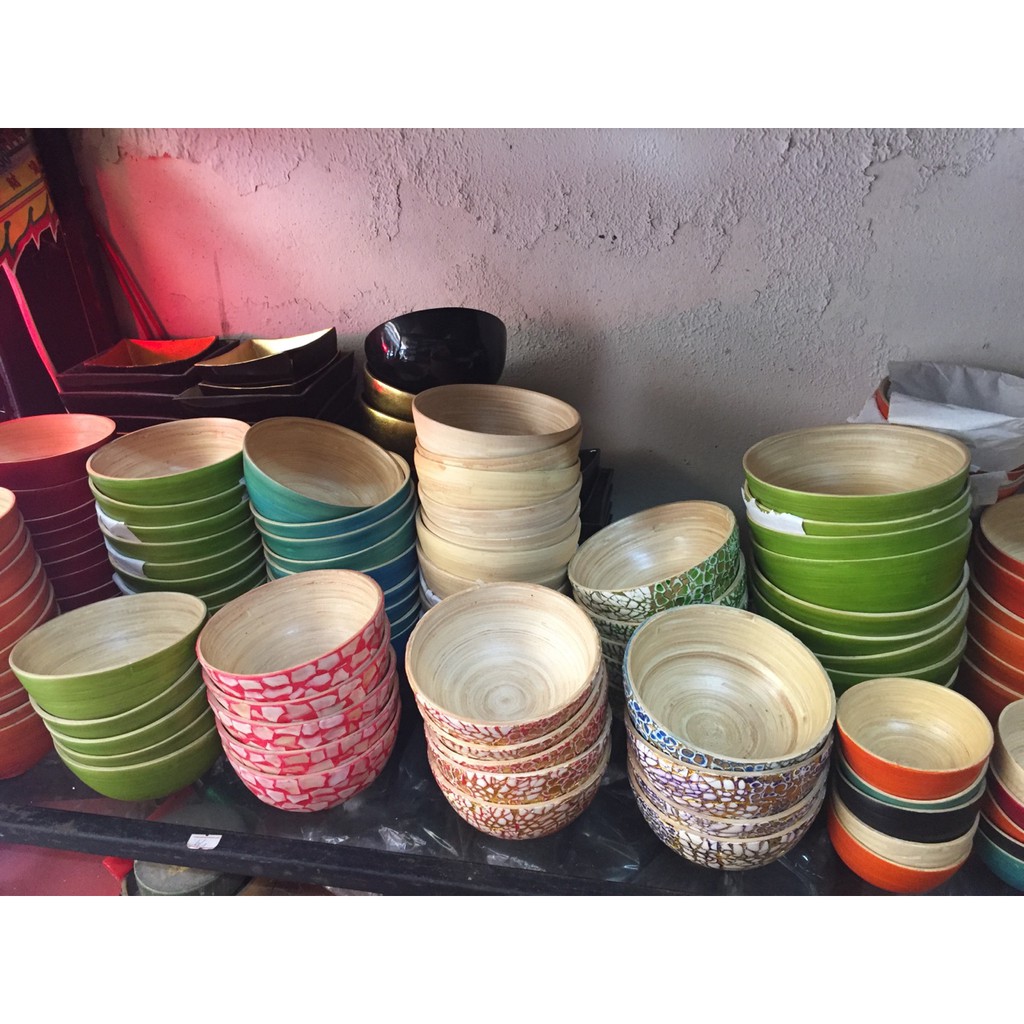 Bát tre ngâm tay làm nail khảm trai, khảm trứng