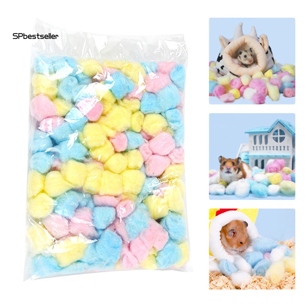 Bộ 100 Quả Bóng Cotton Mini Nhiều Màu Giúp Giữ Ấm Cho Chuột Hamster