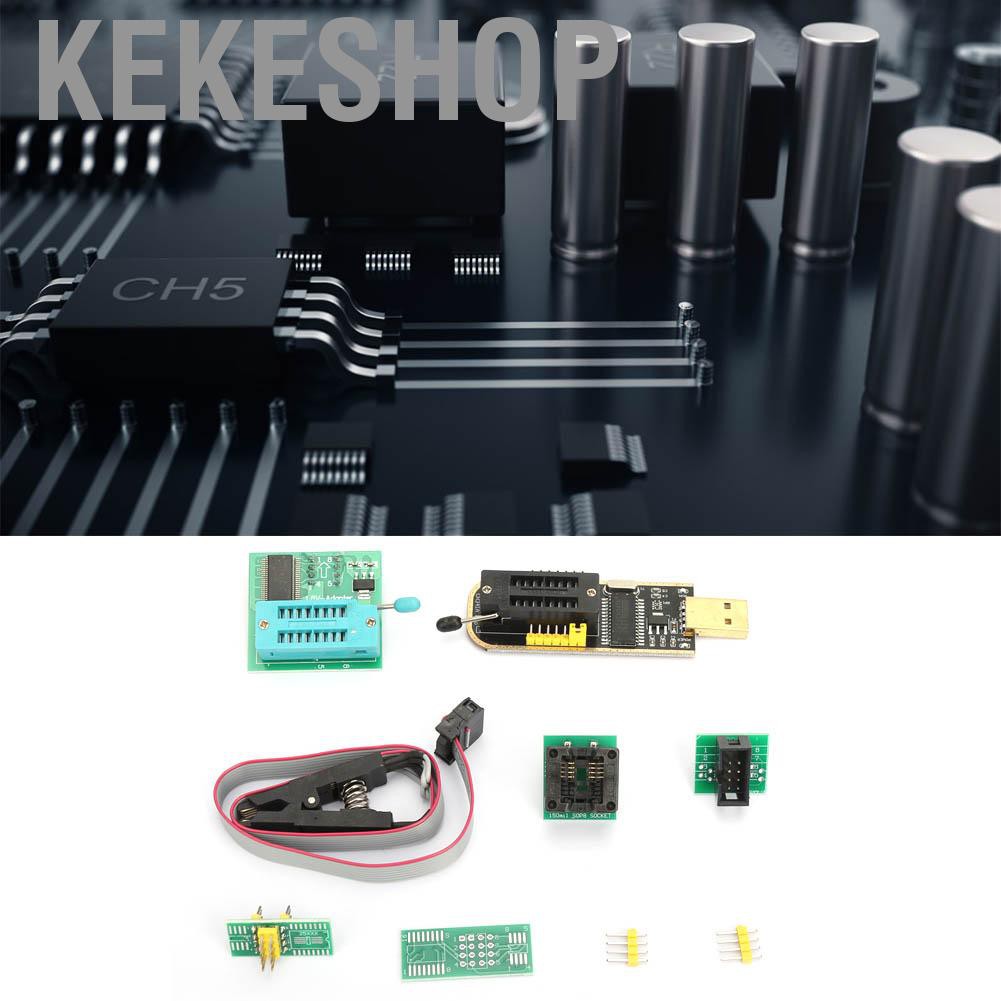 Kekeshop CH341A USB Programmer + SOP8 Test Clip 1.8V Adapter to DIP8 Converter Module