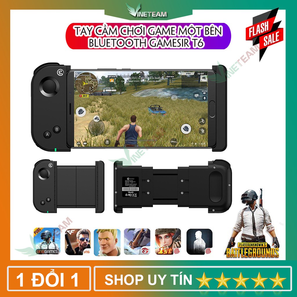 Tay cầm chơi game một bên Bluetooth Gamesir T6 cho Android, iOs iPhone chơi Liên quân, Pubg Mobile -dc3657