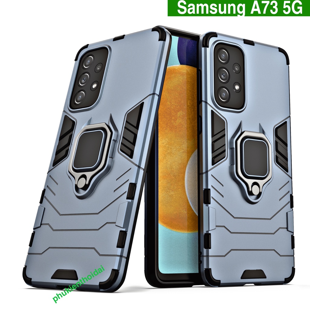 Ốp lưng Samsung A73 Iron Man Iring chống sốc giá đỡ mặt lưng kiêm nhẫn hút ô tô