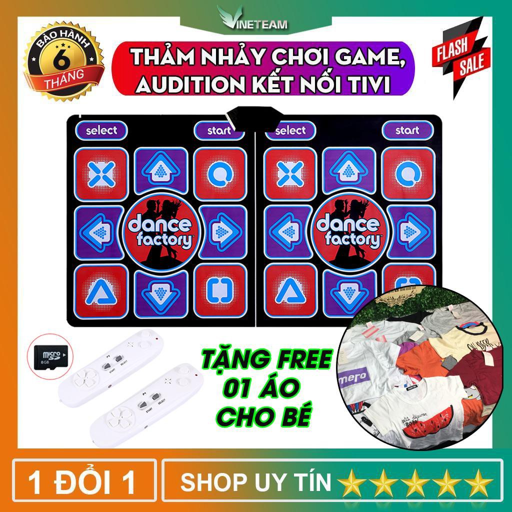 [Nhập VINE20 giảm 20k ] Thảm Nhảy Audition Kết Nối TiVi 32 bit - Tặng kèm 2 điều khiển ,thẻ  nhớ và 1 áo cho bé -dc4037