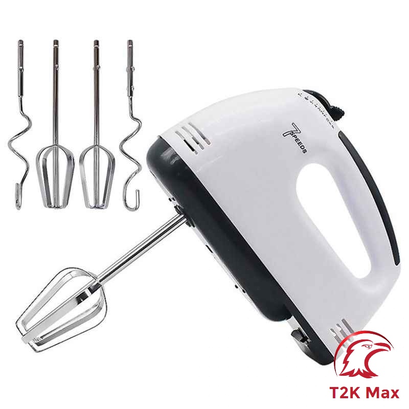 Máy Đánh Trứng Cầm Tay 260W- Máy Đánh Trứng Mini Cầm Tay 7 Tốc Độ - T2K Max