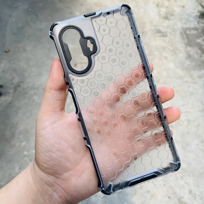 Redmi K40 Gaming Poco F3 GT K40G ốp lưng chống sốc , va đập mặt lưng trong hoạ tiết tổ ong hầm hố