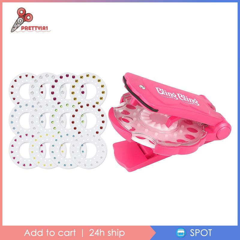 [Prettyia1] Máy Bấm Tóc Đính Kim Cương Lấp Lánh Trang Trí Quà Tặng