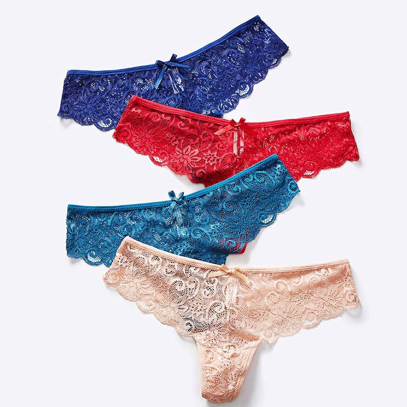 AOFEIQIKE Quần lót lọt khe phối ren quyến rũ cho nữ