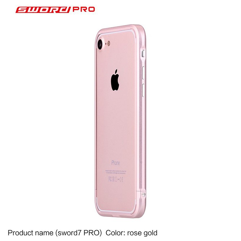 Ốp viền Iphone 8 / iphone 7 Sword Pro nhôm nguyên khối (Japan) màu vàng hồng
