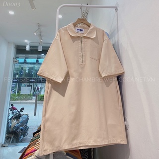 [D0003]🐮 Đầm váy POLO suông khoá kéo có túi sườn vải thô dày (Có sẵn/ảnh thật)