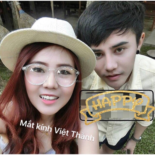 gọng Kính mắt mèo kính cận trong suốt loại tốt lắp được cận viễn loạn theo yêu cầu