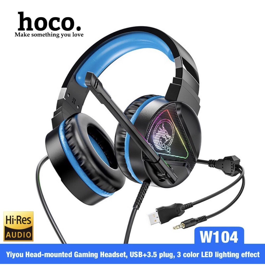✆☄▧Tai Nghe headphone Chơi Game HOCO W104, Chụp Có Dây, Micro Và Xbox PS4, Máy tính