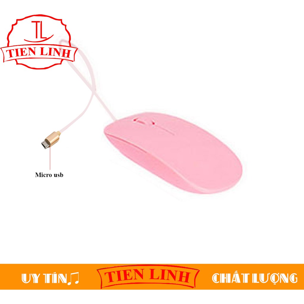 Chuột chui cáp MICRO USB cho bao da tích hợp bàn phím (Hồng)