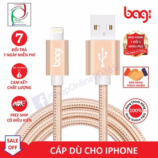 |p&d sale| cáp dù cho iphone siêu bền sạc nhanh bagi